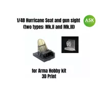   Art Scale Kit Hurricane Seat and gun sight (two types: Mk.II and Mk.III) 1:48 (200-A48005)