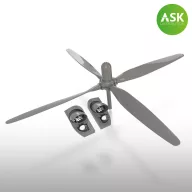   Art Scale Kit B-29 propeller set of 4 pc. and exhausts for Revell / Monogram 1:48 (200-A48069)