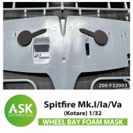   Art Scale Kit Spitfire Mk.I/Ia/Va Wheel bays - FOAM flexibel express fit mask for Kotare 1:32 (200-F32003)