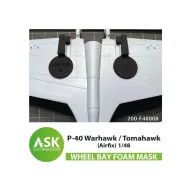   Art Scale Kit P-40 Warhawk / Tomahawk FOAM flexibel wheel bay mask for Airfix 1:48 (200-F48008)