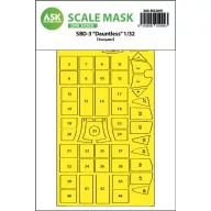   Art Scale Kit SBD-3 Dauntless one-sided express fit mask for Trumpeter 1:32 (200-M32091)