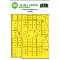   Art Scale Kit SBD-3 Dauntless double-sided express fit mask for Trumpeter 1:32 (200-M32092)