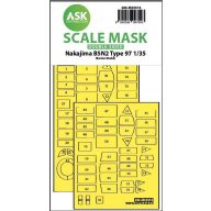   Art Scale Kit Nakajima B5N2 Type 97 double-sided express fit painting mask for Border Model 1:35 (200-M35016)