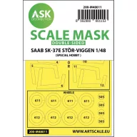   Art Scale Kit SAAB SK-37E Stör-Viggen double-sided painting mask for Special Hobby 1:48 (200-M48011)