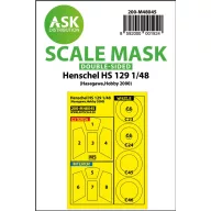   Art Scale Kit Henschel Hs 129 double-sided painting mask for Hasegawa / Hobby2000 1:48 (200-M48045)