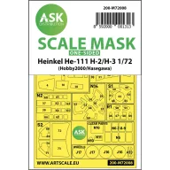   Art Scale Kit Heinkel He 111H-2/H-3 one-sided painting mask for Hasegawa / Hobby2000 1:72 (200-M72008)