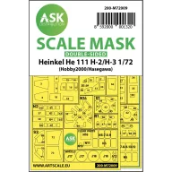   Art Scale Kit Heinkel He 111H-2/H-3 double-sided painting mask for Hasegawa / Hobby2000 1:72 (200-M72009)