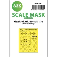   Art Scale Kit Kittyhawk Mk.III P-40 K one-sided painting mask for Special Hobby 1:72 (200-M72011)