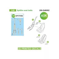   Art Scale Kit Spitfire seat belts - 3D printed decals by ASK 1:48 (200-S48002)