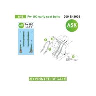  Art Scale Kit Fw 190 early seat belts - 3D printed decals by ASK 1:48 (200-S48003)