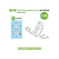   Art Scale Kit P-47D Thunderbolt early seat belts - 3D printed decals by ASK 1:48 (200-S48005)