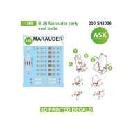   Art Scale Kit B-26 Marauder early seat belts - 3D printed decals by ASK 1:48 (200-S48006)