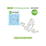   Art Scale Kit P-51D Mustang seat belts - 3D printed decals by ASK 1:72 (200-S72001)