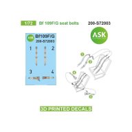   Art Scale Kit Bf 109F/G seat belts - 3D printed decals by ASK 1:72 (200-S72003)