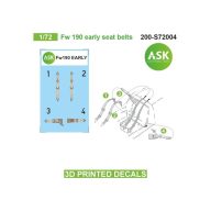   Art Scale Kit Fw 190 early seat belts - 3D printed decals by ASK 1:72 (200-S72004)
