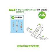   Art Scale Kit P-47D seat belts - 3D printed decals by ASK 1:72 (200-S72005)