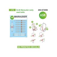   Art Scale Kit B-26 Marauder seat belts - 3D printed decals by ASK 1:72 (200-S72006)