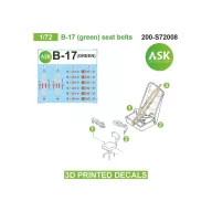   Art Scale Kit B-17 (green) seat belts - 3D printed decals by ASK 1:72 (200-S72008)