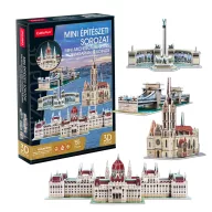   CubicFun Mini Architecture Buildings 3D Puzzle Set/4 - Parlament, Mátyás-templom, Lánchíd, Hősök tere C179h
