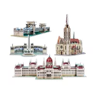   CubicFun Mini Architecture Buildings 3D Puzzle Set/4 - Parlament, Mátyás-templom, Lánchíd, Hősök tere C179h