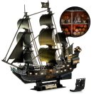 CubicFun Queen Anne's Revenge Blackbeard's Ship LED Light 3D Puzzle L522h