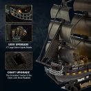 CubicFun Queen Anne's Revenge Blackbeard's Ship LED Light 3D Puzzle L522h