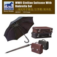   Bronco WWII Civilian Suitcase with Umbrella Set 1:35 (AB3521)