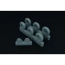 Brengun Spitfire 4 spoke wheels set (3 types of tires) 1:48 (BRL48097)