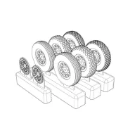 Brengun P-47N Wheels (3 type of pattern) 1:72 (BRL72214)