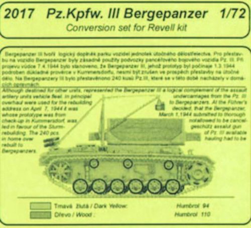CMK Pz.Kpfw. III Bergepanzer conversion set für Revell Bausatz  (129-2017)