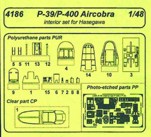 CMK P-400 / P-39 Aircorbra interior Für Hasegawa Bausatz.  (129-4186)
