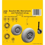   CMK Beaufort Mk.I Mainwheels and Tailwheel w/Leg 1:48 (129-4456)