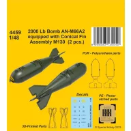   CMK 2000 Lb Bomb AN-M66A2 equipped with Conical Fin Assembly M130 (2 pcs.) 1:48 (129-4459)