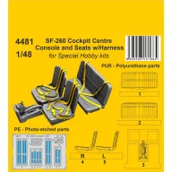   CMK SF-260 Cockpit Centre Console and Seats w/Harness / for SH kits 1:48 (129-4481)