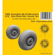   CMK Beufighter Mk.I/VI Mainwheels - Early Wheel Hub / Smooth Tyre 1:72 (129-7480)