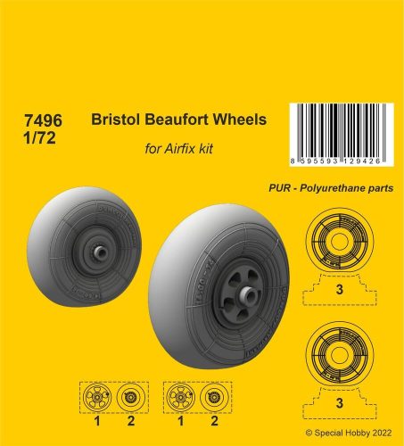 CMK Bristol Beaufort Wheels 1/72 / for Airfix kit 1:72 (129-7496)