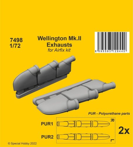 CMK Wellington Mk.II Exhausts 1/72 / for Airfix kit 1:72 (129-7498)