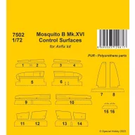   CMK Mosquito B Mk.XVI Control Surfaces / for 1/72 Airfix kit 1:72 (129-7502)