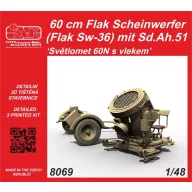   CMK 60 cm Flak Scheinwerfer (Flak Sw-36) mit Sd.Ah.51 / Sv?tlomet 60N 1:48 (129-8069)