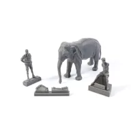   CMK WWII RAF Mechanic in India+Elephant with Mahout (2 Fig. + Elephant) 1:48 (129-F48345)
