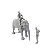   CMK WWII RAF Mechanic in India+Elephant with Mahout (2 Fig. + Elephant) 1:48 (129-F48345)
