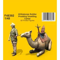   CMK Afrikakorps Soldier Prodding Unwilling Camel 1:48 (129-F48392)