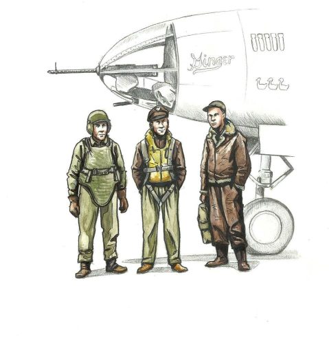 CMK WWII US bomber pilot and two gunners 1:72 (129-F72339)