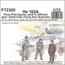 CMK He 162-Three Pilot figures,each i.different gear:Great Coat,Flying Suit,Breeches 1:72 (129-F72365)