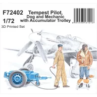   CMK Tempest Pilot, Dog and Mechanic with Accumulator Trolley (129-F72402)