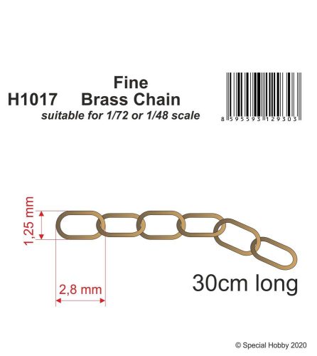 CMK Fine Brass Chain - suitable for 1/72 or 1/48 scale  (129-H1017)