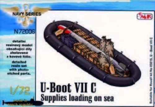 CMK U-Boot VII Supplies loading on sea (food, ammo boxes, boat, 1x torpedo) 1:72 (129-N72006)