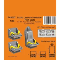   CMK B-25D Late/G/H/J Mitchell Pilot Seats / for HK, Acc. Miniatures, Academy and Revell kits 1:48 (129-P48007)