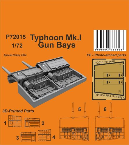 CMK Typhoon Mk.I Gun Bays Correction Set / for Airfix kit 1:72 (129-P72015)