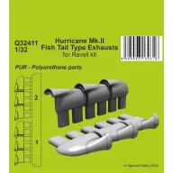   CMK Hurricane Mk.II Fish Tail Type Exhausts 1/32 1:32 (129-Q32411)
